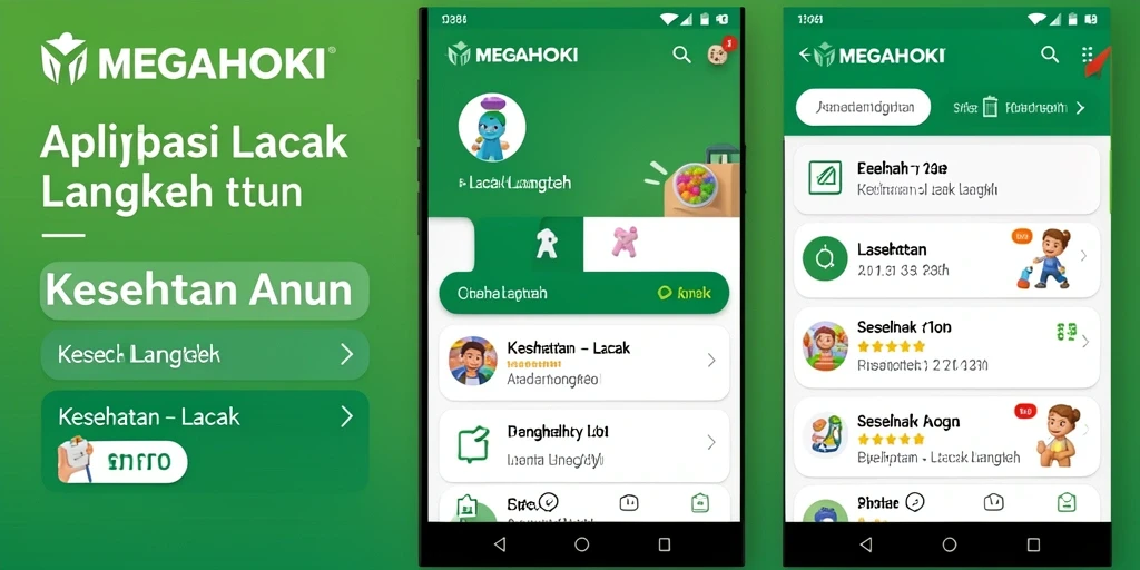Antarmuka MEGAHOKI menampilkan pemantauan langkah yang jelas dan informatif.