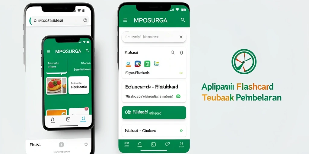 Tampilan antarmuka aplikasi Flashcard MPOSURGA yang menarik dan interaktif.