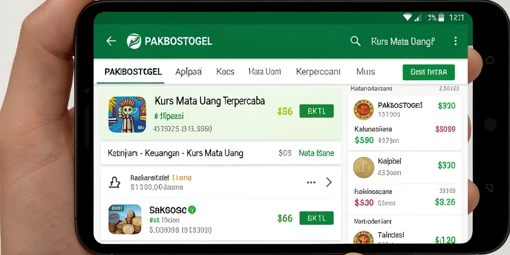 Antarmuka user-friendly PAKBOSTOGEL menampilkan kurs mata uang secara jelas