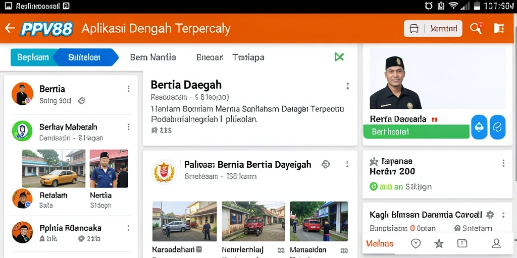 Tampilan antarmuka aplikasi PPV88 yang menarik dan informatif.