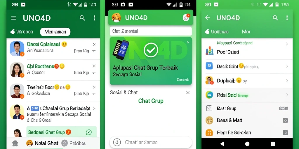 Tampilan antarmuka pengguna UNO4D yang menarik untuk chatting grup.