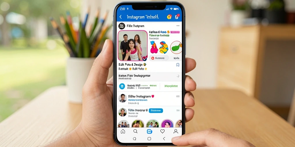 Antarmuka Z18 yang menarik dengan berbagai filter Instagram pilihan.